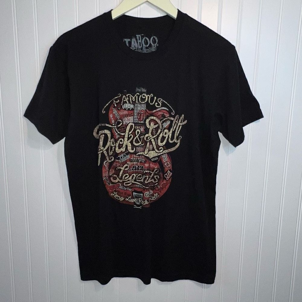 Taboo Famous Rock & Roll Legends Guitar Adult T-Shirt Size M